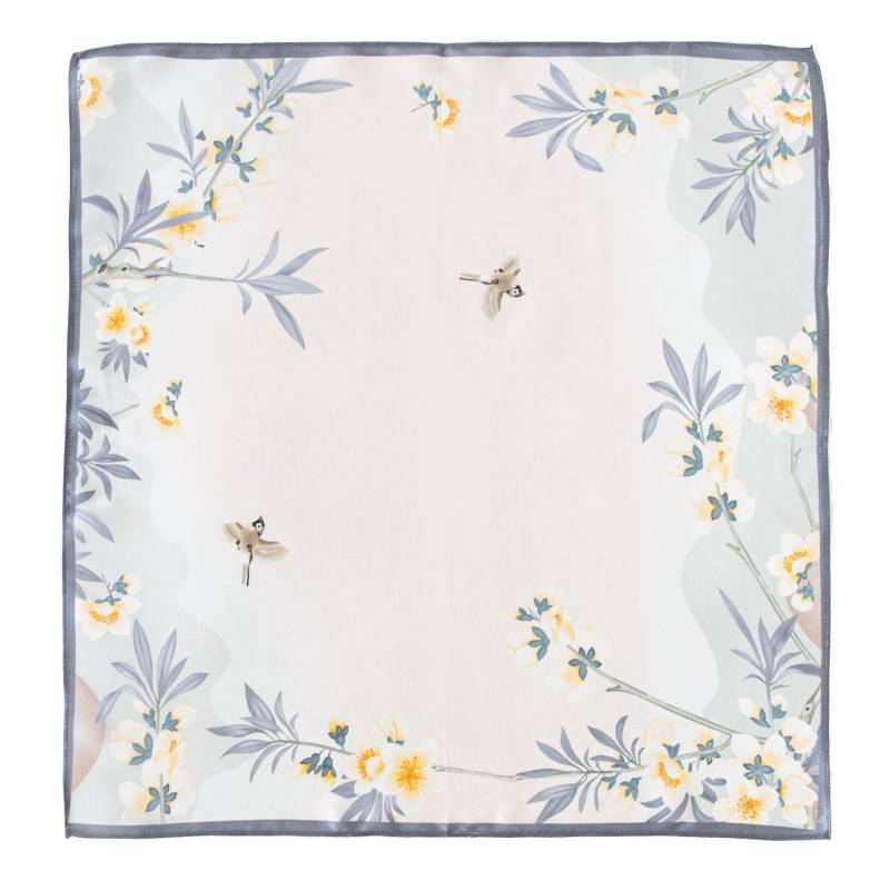 53*53CM 100% Maulbeerseide Quadratischer Schal Ölgemälde Luxus Schals Sonnenschutz Schal Halstuch Geschenk 53*53cm von Joom DACH