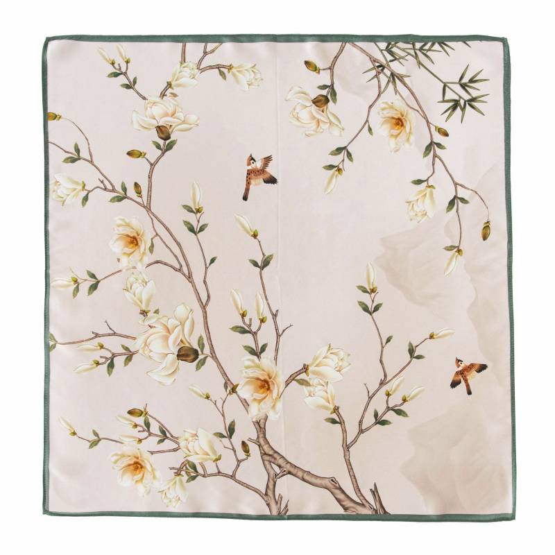 53*53CM 100% Maulbeerseide Quadratischer Schal Ölgemälde Luxus Schals Sonnenschutz Schal Halstuch Geschenk 53*53cm von Joom DACH