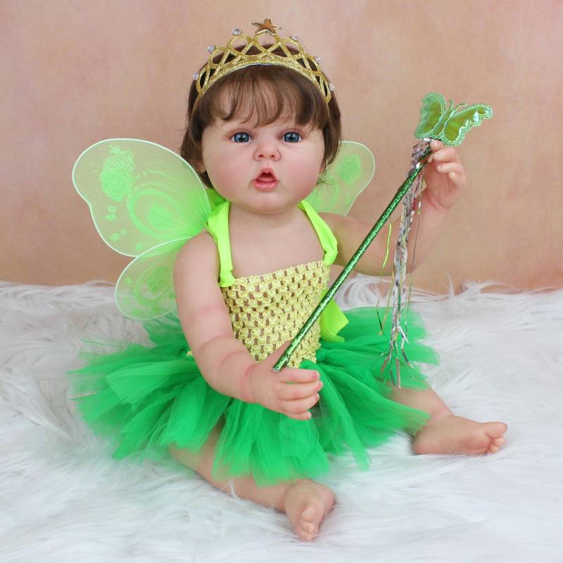 55 CM 22 Zoll 3D Haut Mit Vene Weiche Volle Silikon körper Reborn Baby Puppe Für Mädchen Dress Up Geburtstag geschenk Baden Spielzeug von Joom DACH
