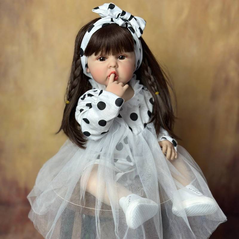 55 CM Realistische Reborn Baby Volle Silikon Mädchen Puppe 22 Zoll Prinzessin Kleinkind Kunst Bebe Weihnachten Geschenke für Kind von Joom DACH