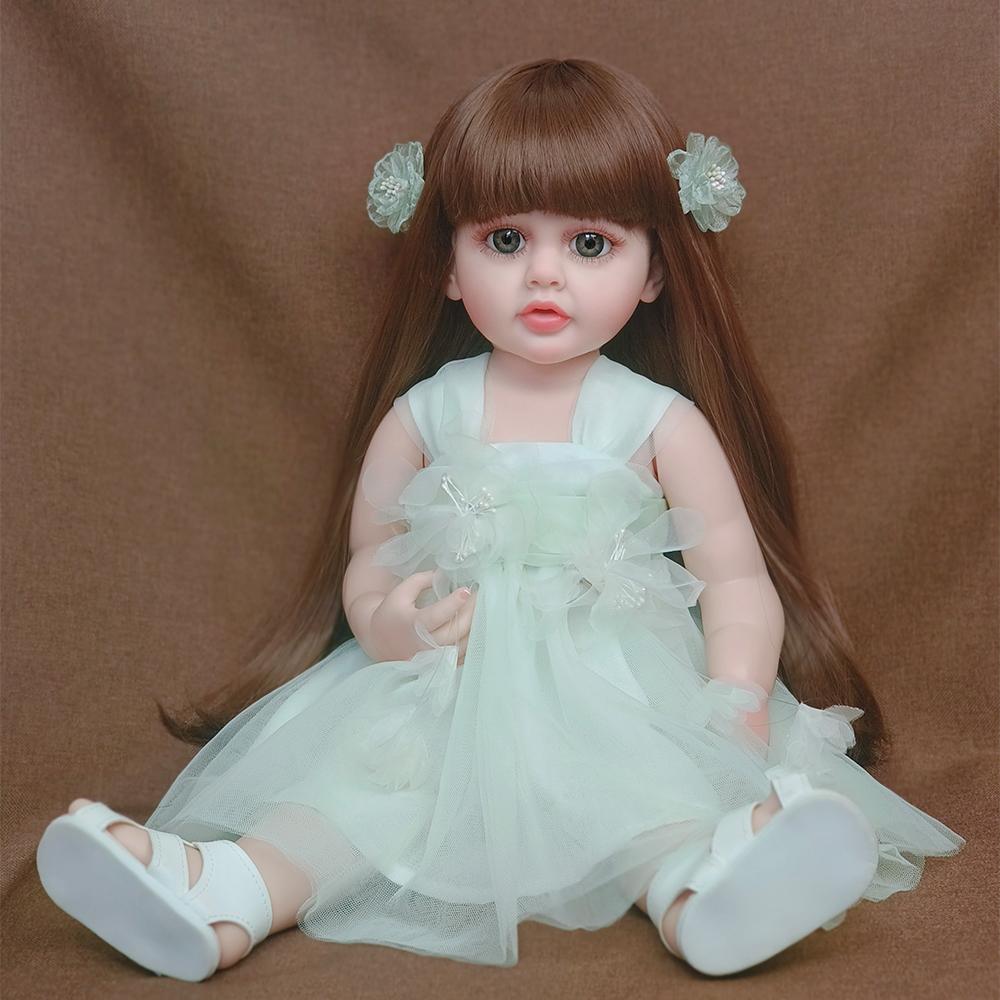 55 CM Weichem Silikon Reborn Baby Mädchen Puppe Spielzeug Lebensechte 22 Zoll Prinzessin Kleinkind Kunst Bebe Geburtstag Geschenke für Kind 55cm von Joom DACH