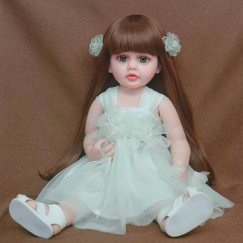 55 CM Weichem Silikon Reborn Baby Mädchen Puppe Spielzeug Lebensechte 22 Zoll Prinzessin Kleinkind Kunst Bebe Geburtstag Geschenke für Kind 55cm von Joom DACH