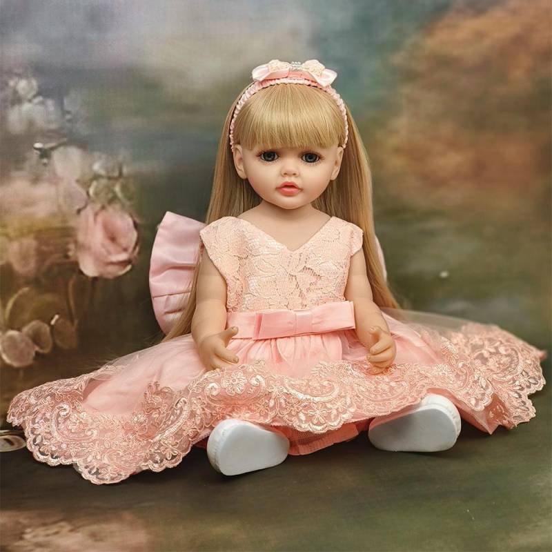 55 cm Reborn Babypuppen Weichen Silikonkörper Vinyl Puppe Mädchen Neugeborenes Baby Prinzessin Baby Mädchen Puppe Geschenke Für Kind 55cm von Joom DACH