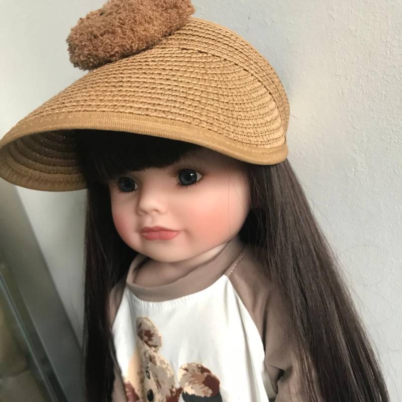 55 cm Volle Silikon Reborn Baby Puppe Spielzeug Für Mädchen Braun Lange Haare Prinzessin Kleinkind Bebe von Joom DACH