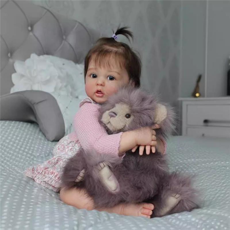 55CM Realistische Reborn-Babypuppe Hand Ultrarealistisch 3D Handbemalt Lebensecht Sammler-Vinylpuppe zum Verschenken girl von Joom DACH