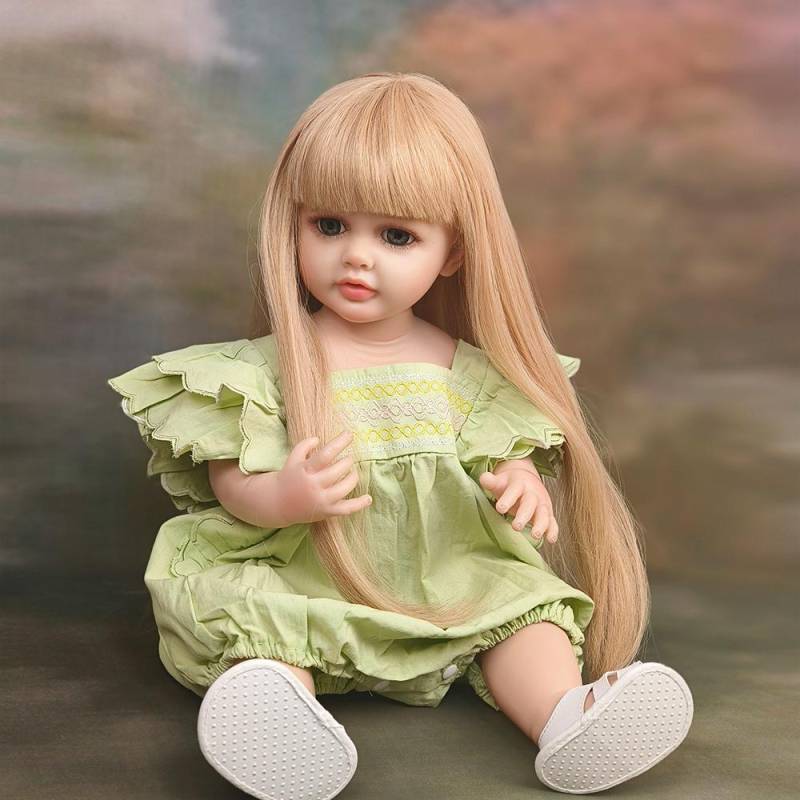 55cm Reborn Puppe Ganzkörper Silikon Baby Puppen Geburtstag Geschenk Mädchen Spielzeug für Kinder Sammlung 55cm von Joom DACH