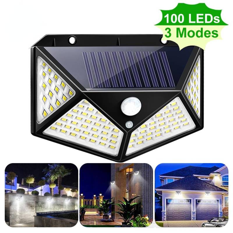 56LED/72/108/117COB Solar Split Wandleuchte 3-Modus im Freien wasserdicht Bewegungssensor Garten Notfall Straßenlaterne Fernbedienung Wandleuchte 100LED von Joom DACH