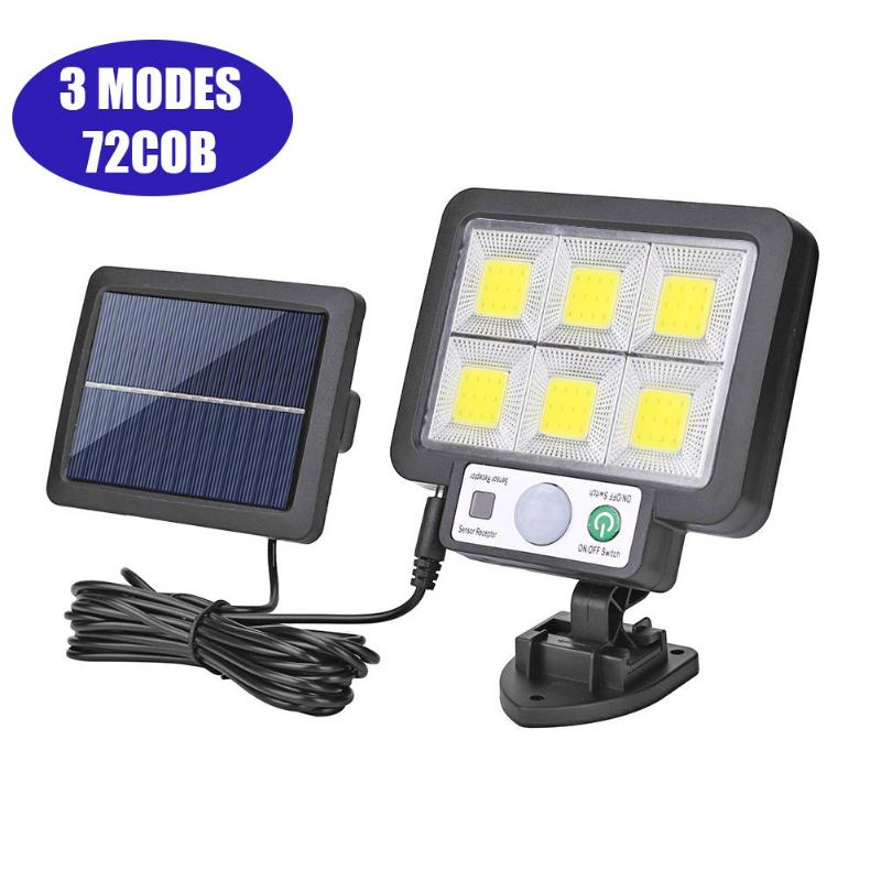 56LED/72/108/117COB Solar Split Wandleuchte 3-Modus im Freien wasserdicht Bewegungssensor Garten Notfall Straßenlaterne Fernbedienung Wandleuchte 72COB no Remote von Joom DACH