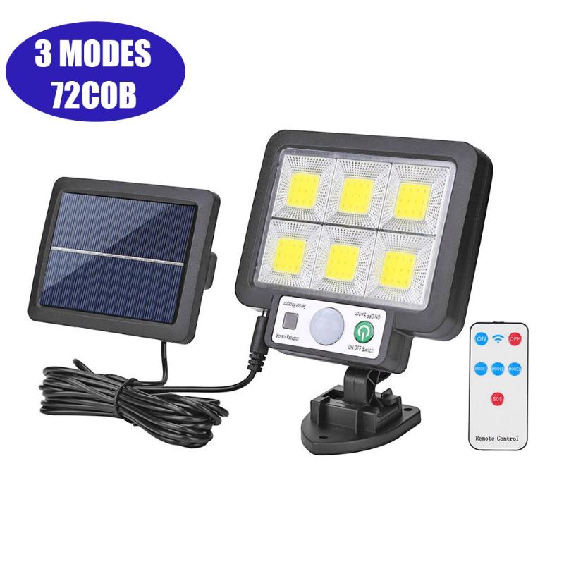 56LED/72/108/117COB Solar Split Wandleuchte 3-Modus im Freien wasserdicht Bewegungssensor Garten Notfall Straßenlaterne Fernbedienung Wandleuchte 72COB with Remote von Joom DACH