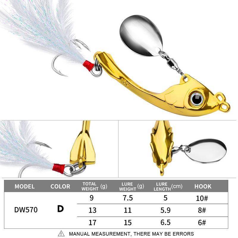 5Colos Spinner Köder 9g 13g 17g Metall Vib Angelköder Trolling Rotierender Löffel Wobbler Sinking Harter Köder mit Pailletten Pesca Für Bass Hecht 13g von Joom DACH