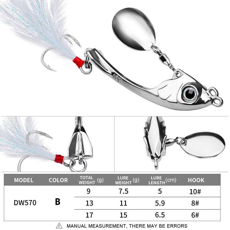 5Colos Spinner Köder 9g 13g 17g Metall Vib Angelköder Trolling Rotierender Löffel Wobbler Sinking Harter Köder mit Pailletten Pesca Für Bass Hecht 9g von Joom DACH