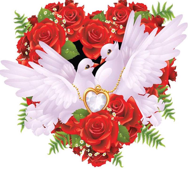 5D DIY Diamant Malerei „Weiße Tauben“ Stickerei Diamant Kreuzstich Strass Mosaik Gemälde Hochzeit Dekor 30X30CM von Joom DACH