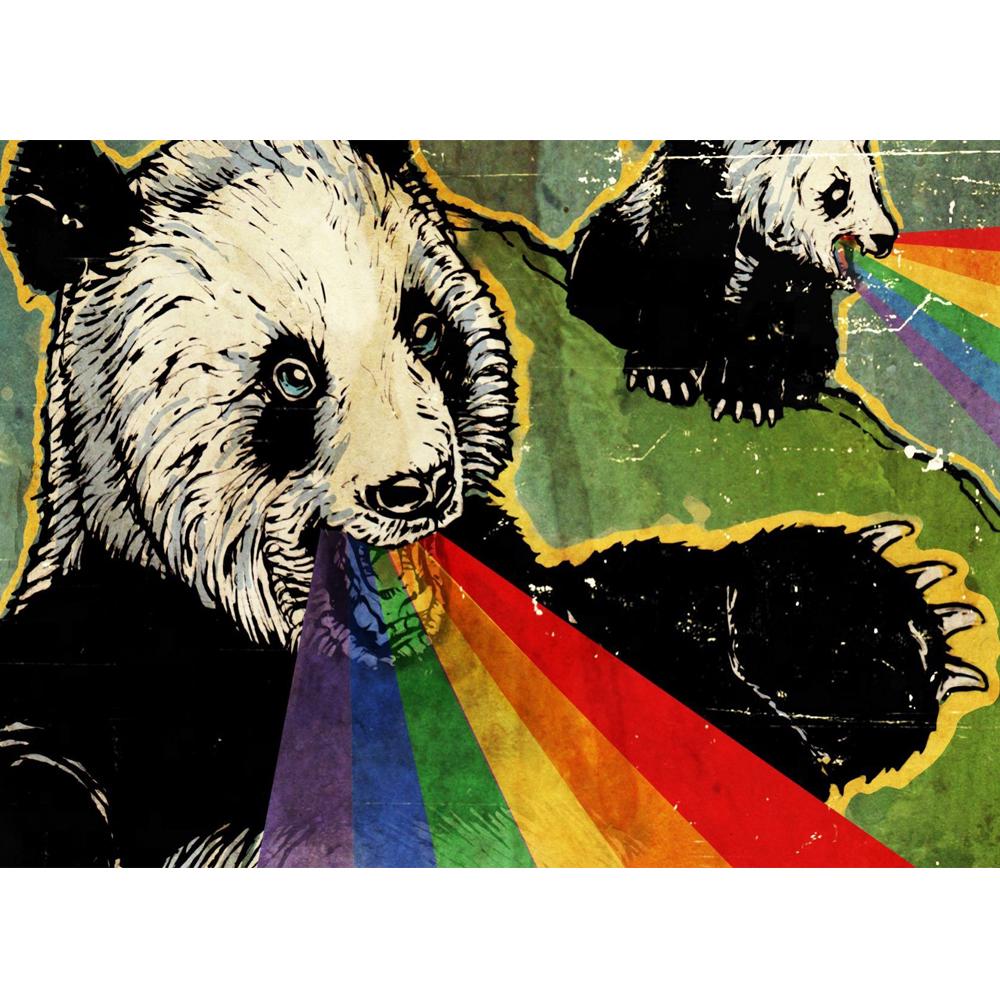 5D DIY Diamant Malerei Farbe Zeichnung Riesen Panda Mosaik Kreuzstich Kunst Regenbogen Muster Diamant Stickerei Handwerk Home Decoration Full Round (20X30CM) von Joom DACH