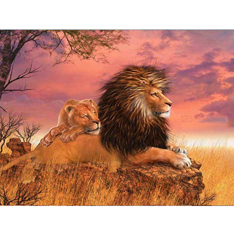 5D DIY Diamant Malerei Löwe Kreuzstich Mosaik Bild von Strass Dekor Diamant Stickerei 30X40CM von Joom DACH