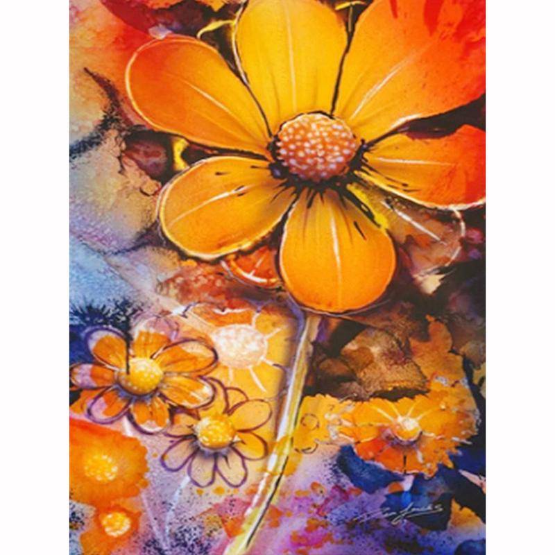 5D DIY Diamant Malerei Mosaik Orange Blumen handgemachte Bild von Strass Kreuzstich Home Decor 20X30CM von Joom DACH