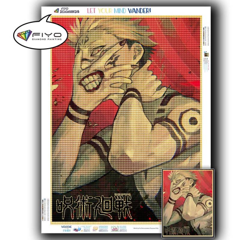 5D DIY Diamant Stickerei Anime Jujutsu Kaisen Bild von Strass Diamant Malerei Papier Vintage Poster Diamant Mosaik Handarbeiten Home Decor Full Round 20X30CM von Joom DACH