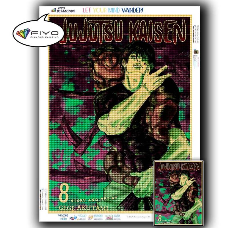 5D DIY Diamant Stickerei Anime Jujutsu Kaisen Bild von Strass Diamant Malerei Papier Vintage Poster Diamant Mosaik Handarbeiten Home Decor Full Round 20X30CM von Joom DACH