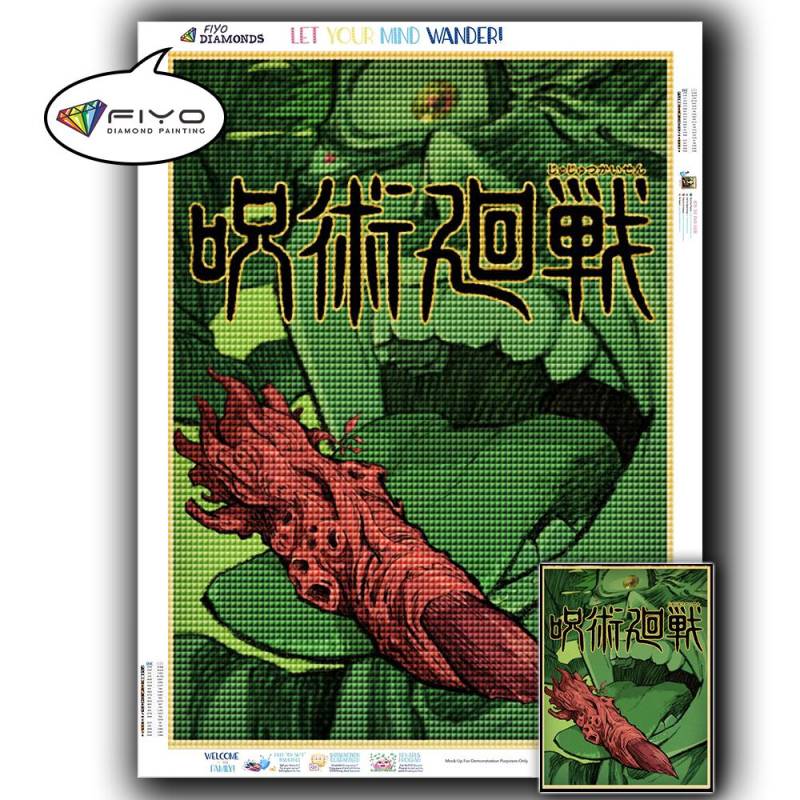 5D DIY Diamant Stickerei Anime Jujutsu Kaisen Bild von Strass Diamant Malerei Papier Vintage Poster Diamant Mosaik Handarbeiten Home Decor Full Square 20X30CM von Joom DACH
