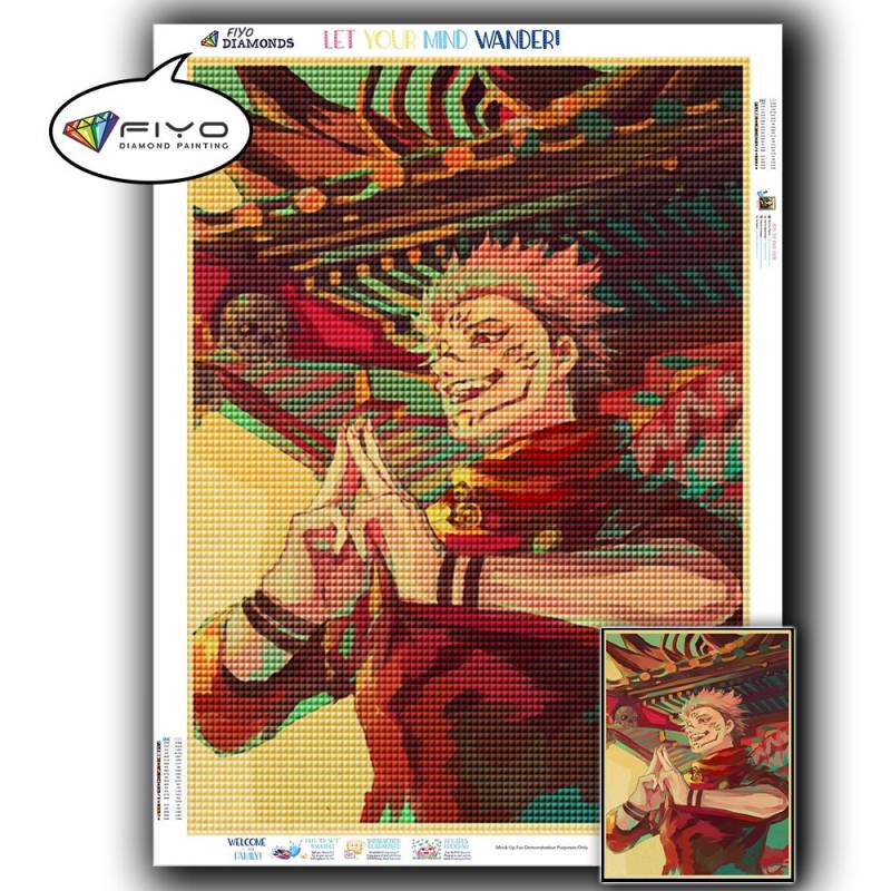 5D DIY Diamant Stickerei Anime Jujutsu Kaisen Bild von Strass Diamant Malerei Papier Vintage Poster Diamant Mosaik Handarbeiten Home Decor Full Square 20X30CM von Joom DACH