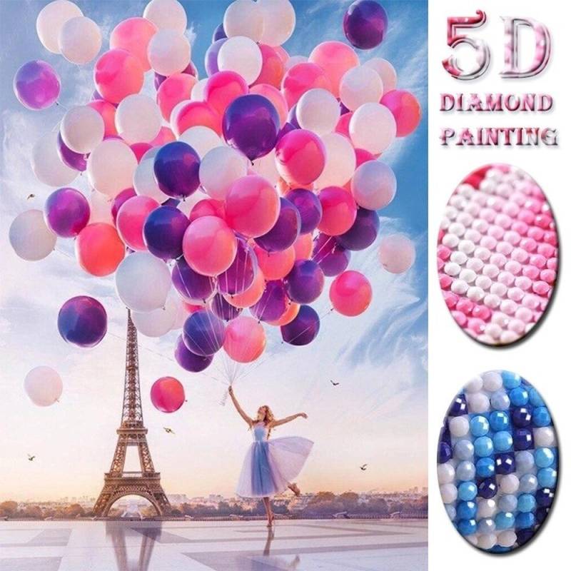 5D DIY Diamantmalerei Mädchen Ballon Kreuzstich Voll Diamant Landschaft Diamantstickerei 20X30CM von Joom DACH