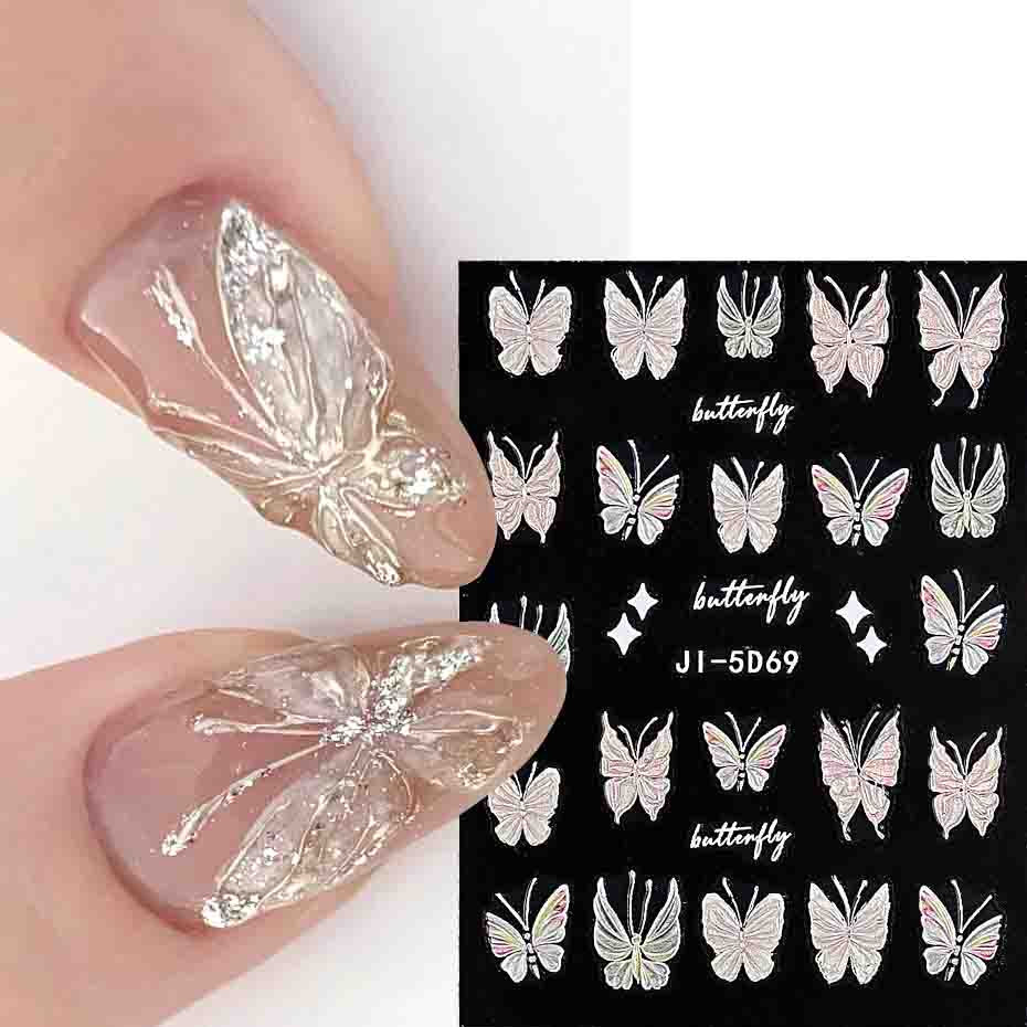 5D DIY Nail Art Aufkleber selbstklebende Nail Art Maniküre Tipps Brief Blatt Blume Nagel Sticks Dekor Wrap von Joom DACH