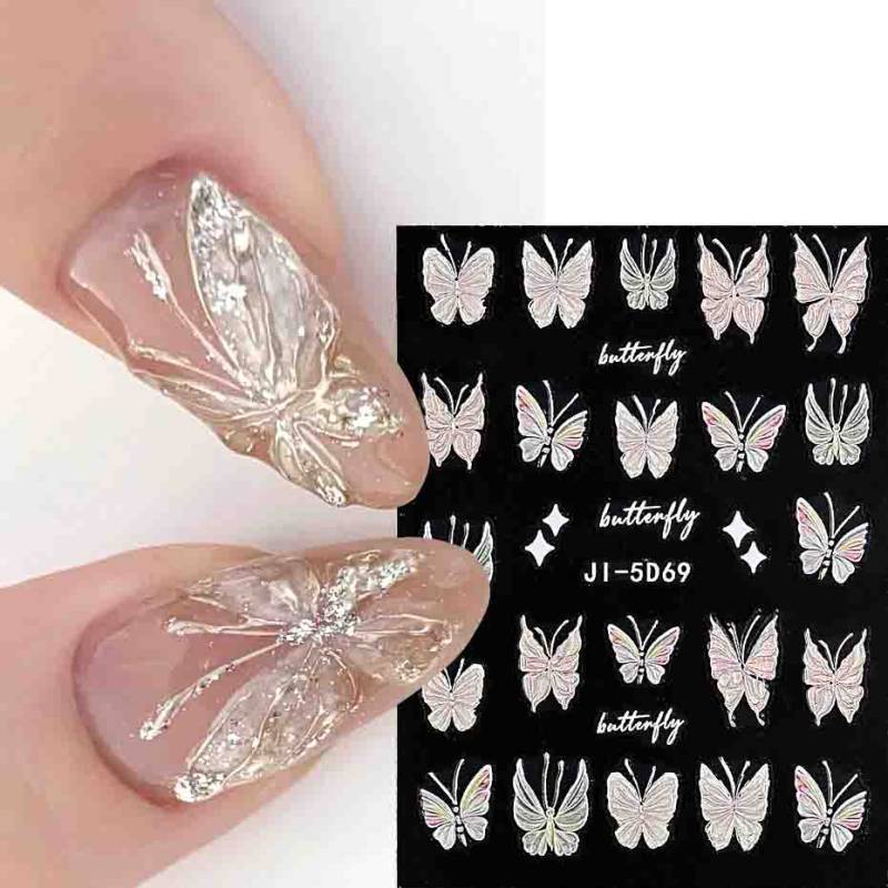 5D DIY Nail Art Aufkleber selbstklebende Nail Art Maniküre Tipps Brief Blatt Blume Nagel Sticks Dekor Wrap von Joom DACH