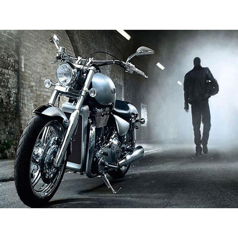 5D-Diamant-Gemälde, Stickerei-Aufkleber „Harley Motorrad“, Kreuzstich, Strass-Mosaik, Heimdekoration 20X30CM von Joom DACH