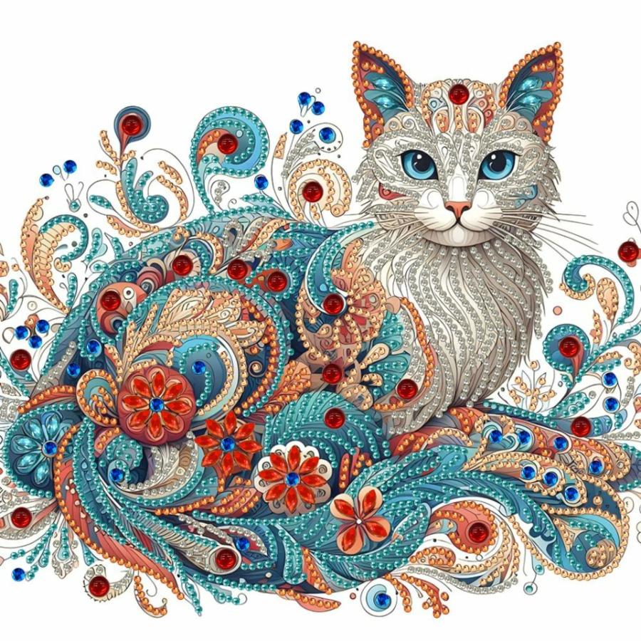 5D Diamant Malerei Mosaik Katze Tier Stickerei Bild aus Strasssteinen Wandkunst Handwerk Heimdeko 30x30cm Full Round von Joom DACH