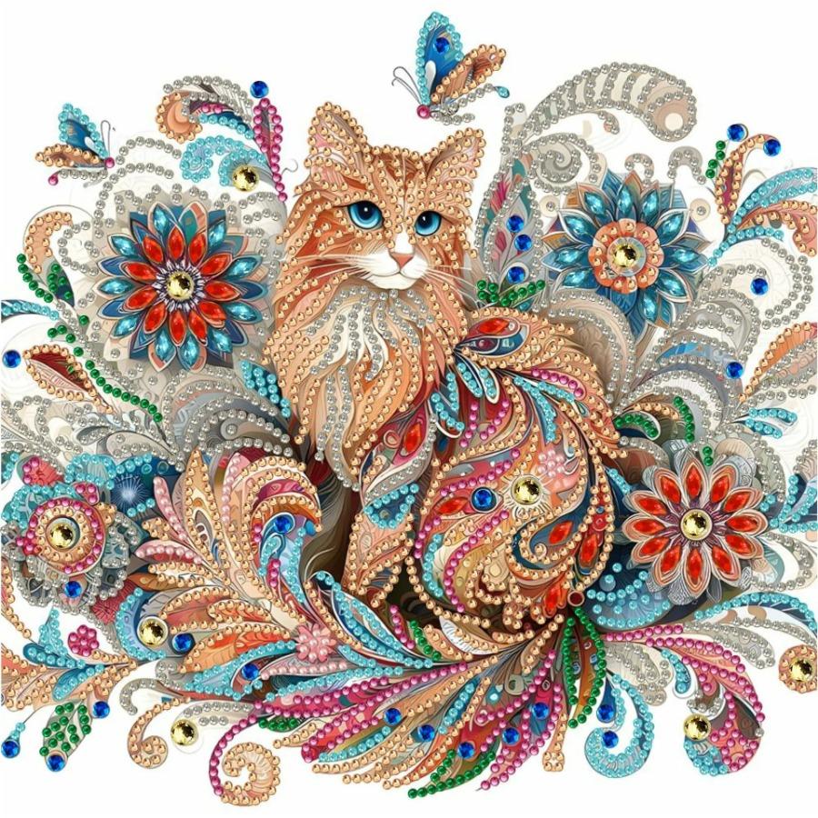 5D Diamant Malerei Mosaik Katze Tier Stickerei Bild aus Strasssteinen Wandkunst Handwerk Heimdeko 30x30cm Full Round von Joom DACH
