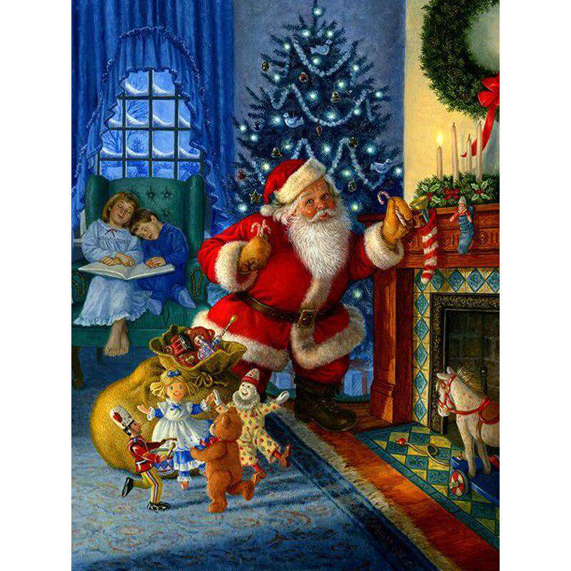 5D-Diamantgemälde, Weihnachtsmann, Kreuzstich, Tiere, Weihnachten, Heimdekoration, Gemälde 20X30CM von Joom DACH