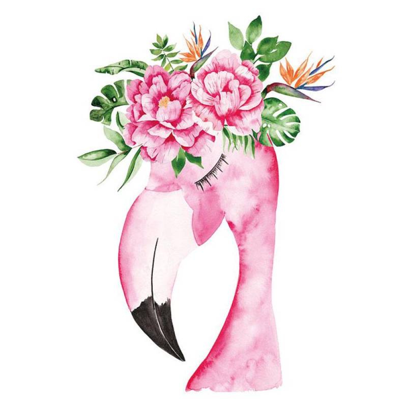 5D-Diamantgemälde zum Selbermachen, schöne Flamingo-Tier-Stickerei, quadratischer/runder Diamant-Kreuzstich, Wasser-Diamant-Mosaik-Gemälde, Dekoration Full Round (20X30CM) von Joom DACH