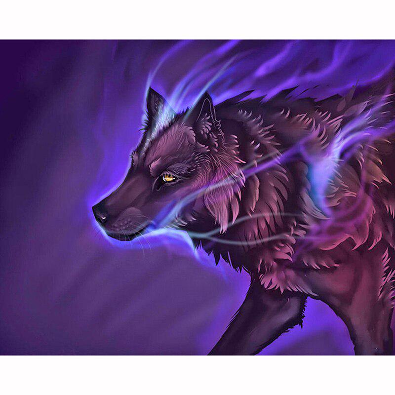 5D-Diamond-Gemälde zum Selbermachen, „Lila Wolf“, 3D-Diamantgemälde, vollständige Perlenarbeit, Bilder von Strass-Diamant-Stickerei 20X30CM von Joom DACH