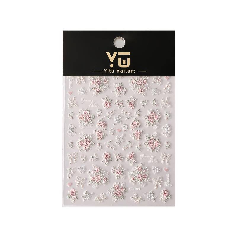5D Elegante Rosa Blumen Nagelkunst Aufkleber - 3D Harzblumen mit Schmetterlingen & Herzen, Perfekt für Sommer-Maniküren, Nagelkunst-Dekor 1pc 5D Elegante Rosa Blumen Nagelkunst Aufkleber - 3D Harzblumen mit Schmetterlingen & Herzen, Perfekt für Sommer-Maniküren, Nagelkunst-Dekor 1pc von Joom DACH