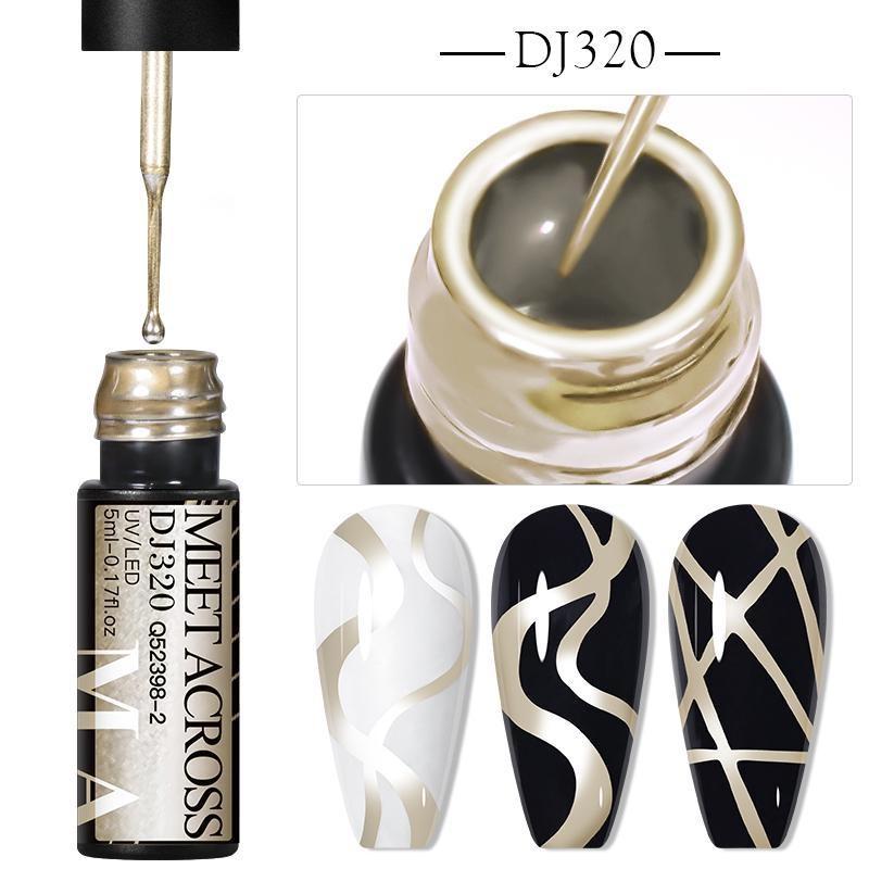5ML Silber Metallic Effekt Liner Gel Nagellack Französisch Multifunktions Malerei Blume Nail art Zeichnung UV Gel Lack DJ320 von Joom DACH
