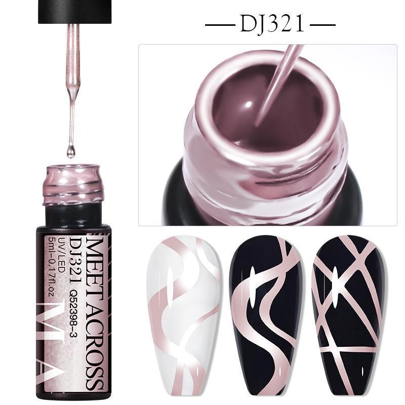 5ML Silber Metallic Effekt Liner Gel Nagellack Französisch Multifunktions Malerei Blume Nail art Zeichnung UV Gel Lack DJ321 von Joom DACH