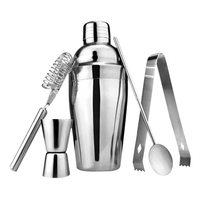 5PCS Cocktail Mischen Set Edelstahl 750ML Cocktail Shaker Löffel Mess Jigger Clip und von Joom DACH
