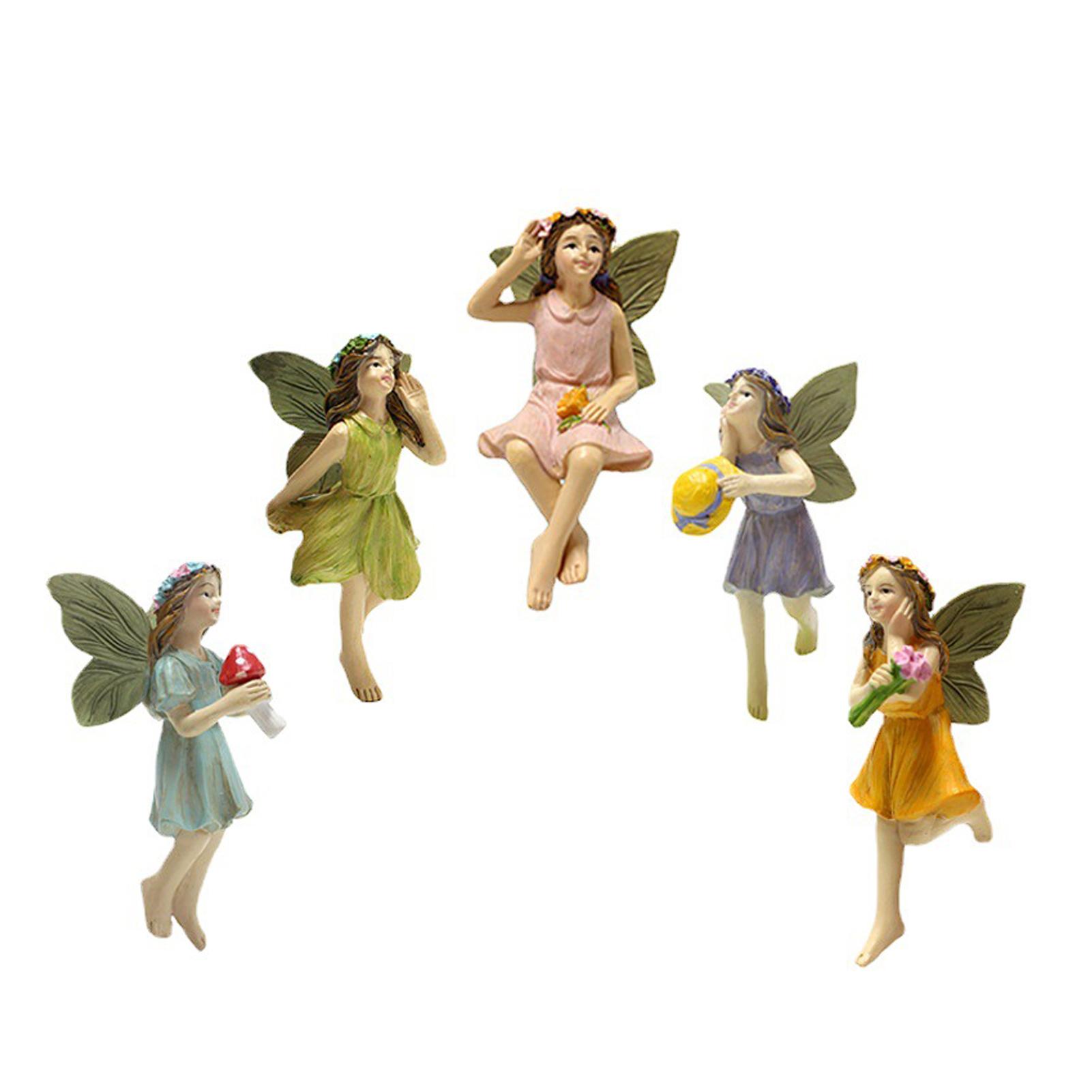 5PCS Miniatur Feen Figuren Synthetische Harz Mini Blume Fee Skulptur Pflanzer Ornamente für von Joom DACH