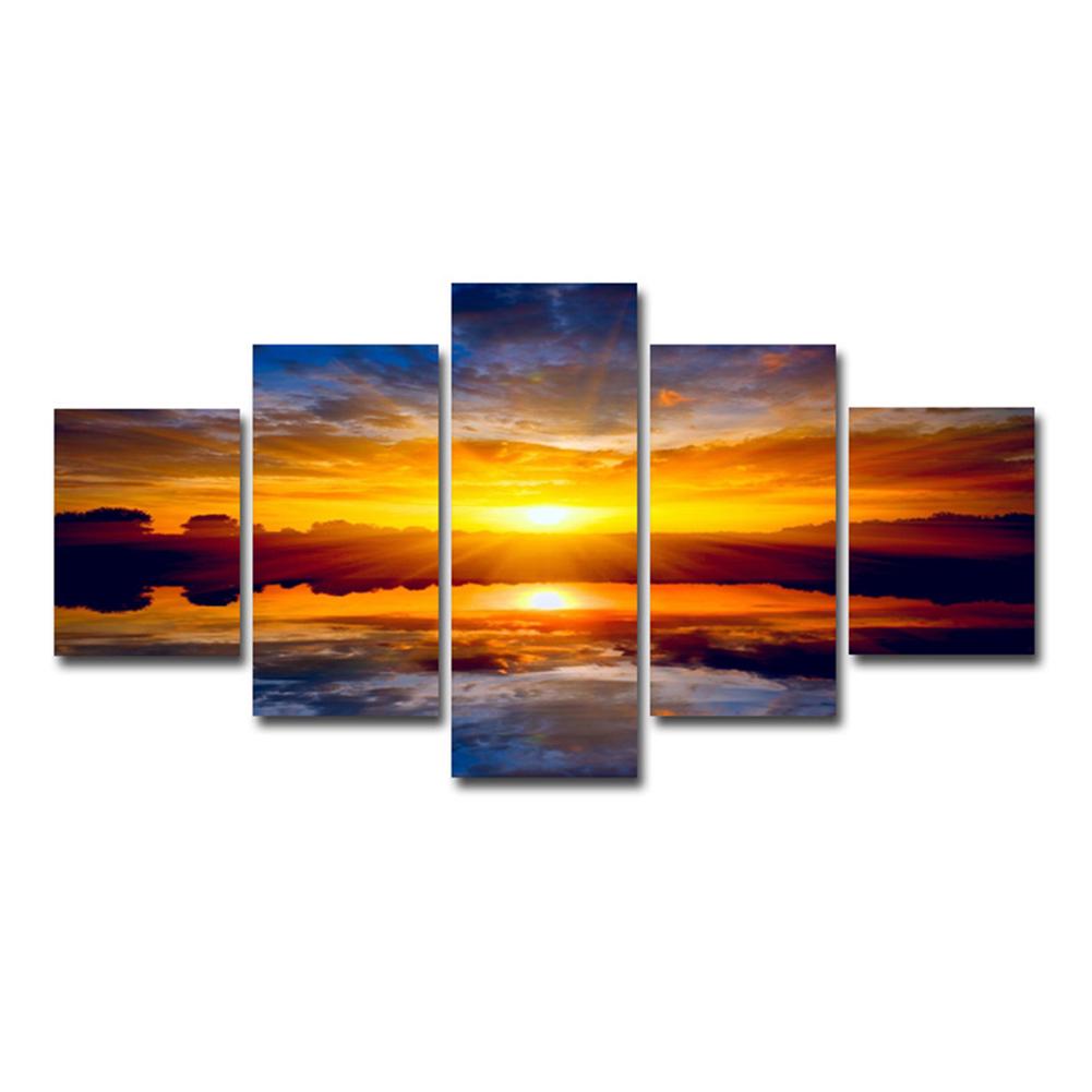 5PCS Moderne Leinwand Malerei Wand Kunst Meer Landschaft Print Poster Kunstwerk für Wohnkultur von Joom DACH