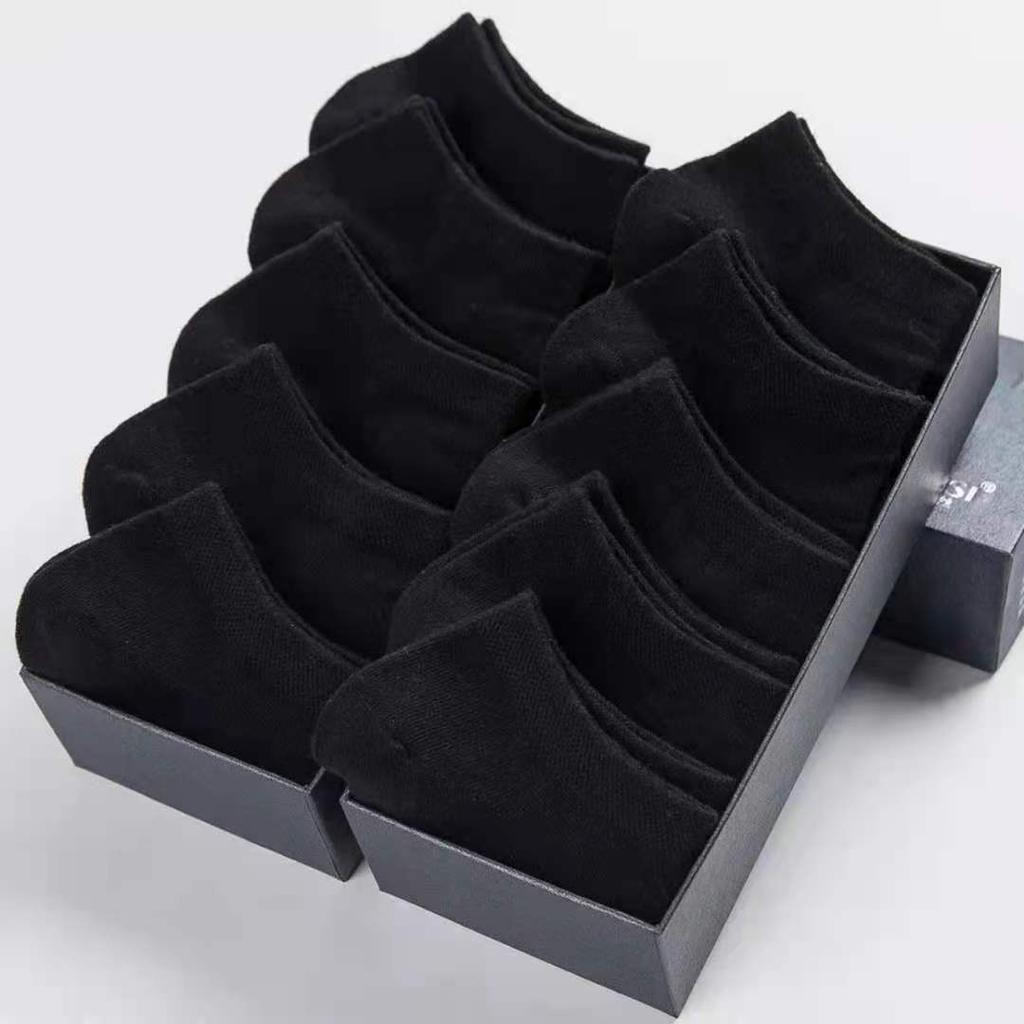 5Pairs Low Cut Männer Ankle Socken Einfarbig Schwarz Weiß Grau Unsichtbare Atmungsaktive Baumwolle Sport Socken Männliche Kurze Socken frauen Männer 5Pair schwarz von Joom DACH
