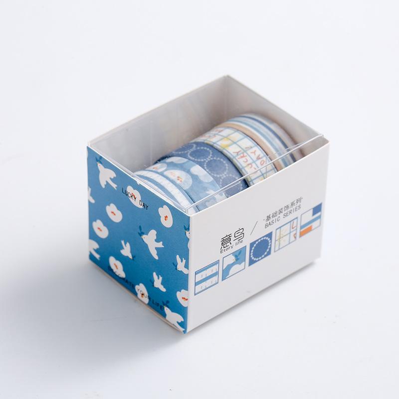 5Rolls/Box Kreatives Masking Tape Set Grundlegendes Muster Washi Tape DIY Scrapbooking Tagebuch Journal Schreibwaren von Joom DACH