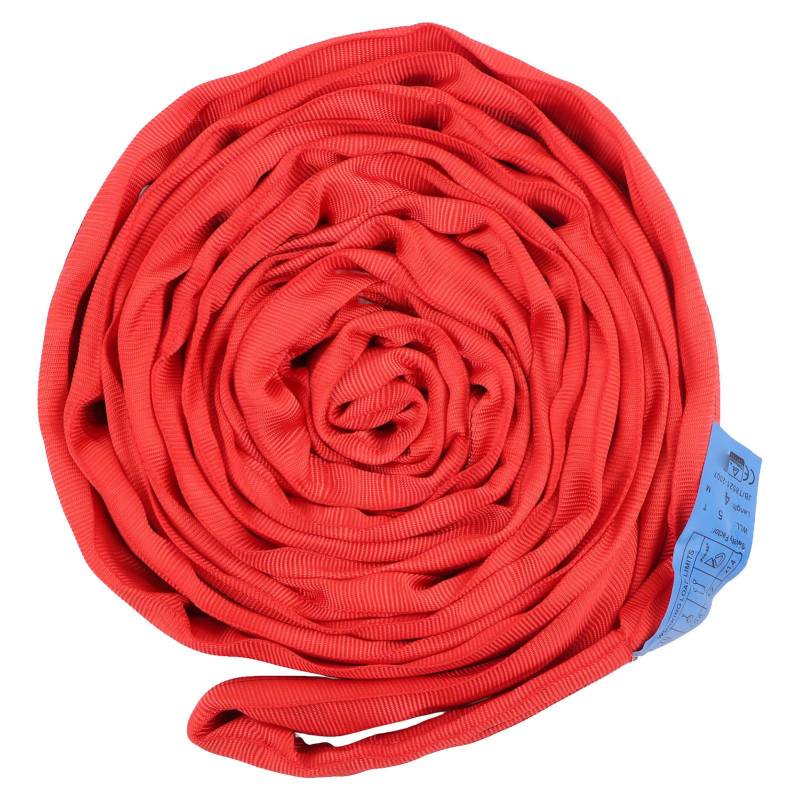 5T Flaches Hebeband mit Doppelösen-Schnalle Polyester-Gurtband Kran-Heilseil 4 Meter Rot von Joom DACH