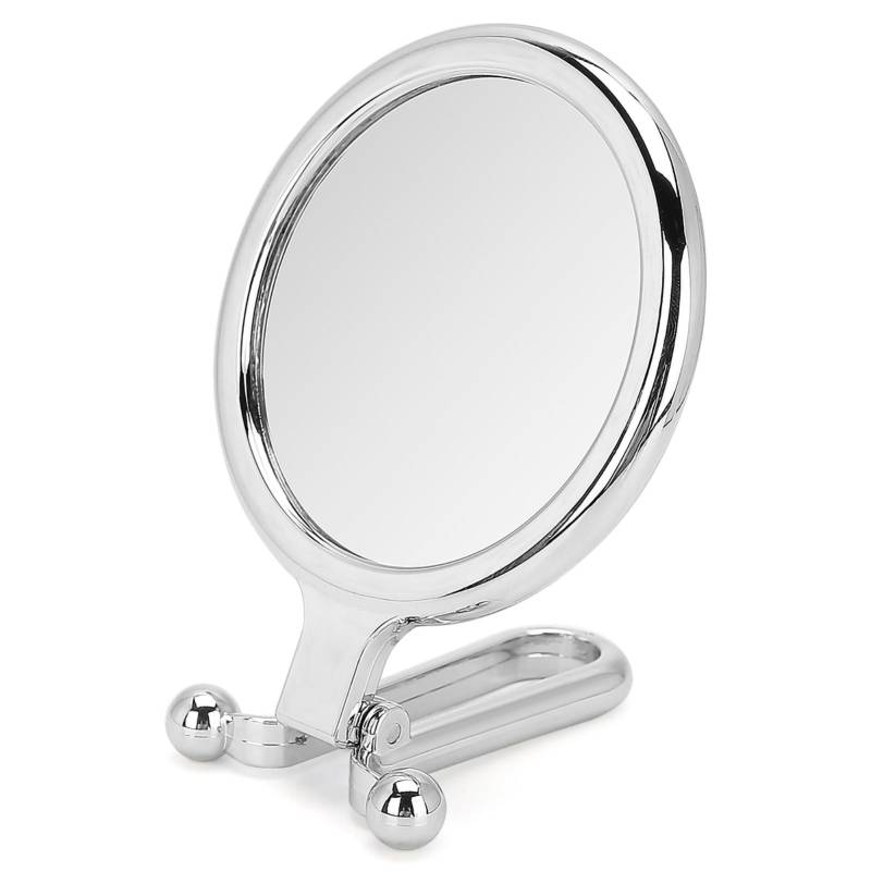 5X Vergrößerungs Faltbarer Verstellbarer Kosmetikspiegel Doppelseitiger Make-up-Spiegel (Silber) von Joom DACH