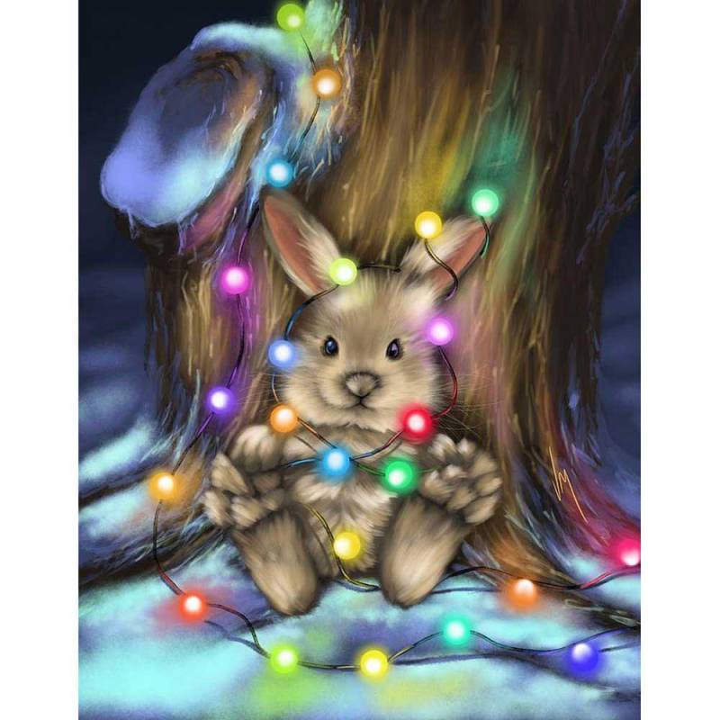 5d Diamant Gemälde Full Round Weihnachten Kaninchen Kreuzstich DIY Diamant Stickerei 20X30CM von Joom DACH
