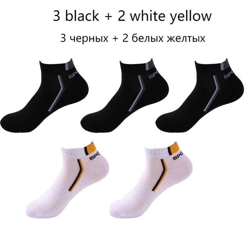 5er-Pack Herren-Söckchen, atmungsaktive Mesh-Sportsocken aus Baumwolle, lässige sportliche kurze Socken EUR36-41 von Joom DACH