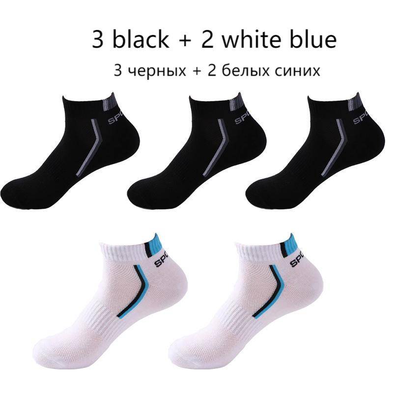 5er-Pack Herren-Söckchen, atmungsaktive Mesh-Sportsocken aus Baumwolle, lässige sportliche kurze Socken EUR36-41 von Joom DACH