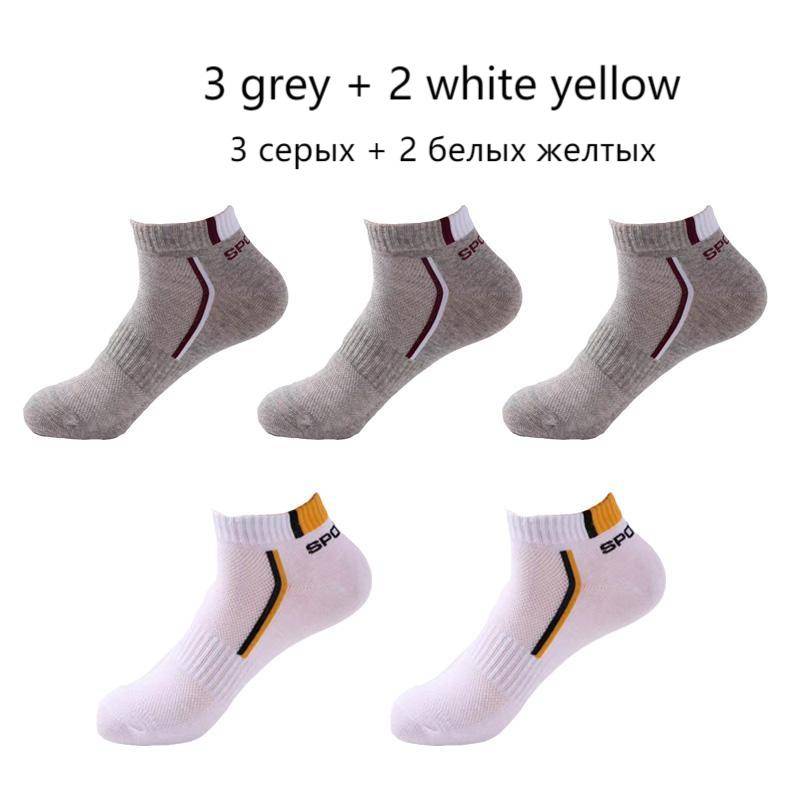 5er-Pack Herren-Söckchen, atmungsaktive Mesh-Sportsocken aus Baumwolle, lässige sportliche kurze Socken EUR36-41 von Joom DACH