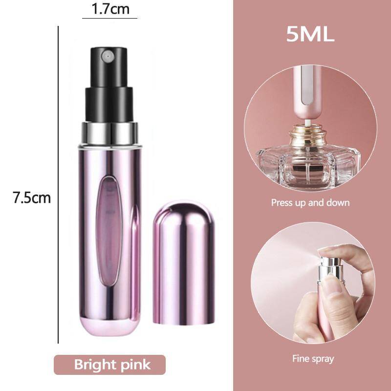 5ml Tragbare Mini Nachfüllbare Parfüm Flasche W/Spray Duft Pumpe Leere Kosmetische Container Bright Pink von Joom DACH