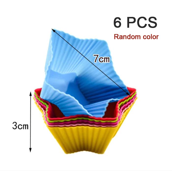 6/12 STÜCKE Silikon-Muffinform Runde Muffinform Herz Kuchen Backform Küche Kochzubehör Kuchen Dekorationswerkzeuge von Joom DACH