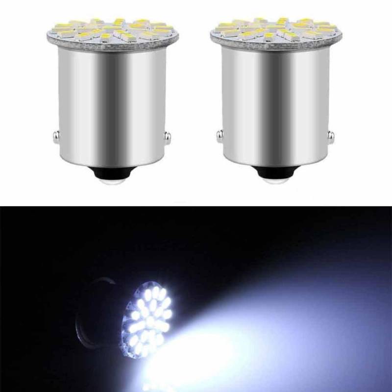 6/4/2/1PCS BA15S P21W 1156 1157 22SMD LED Patch Auto Schwanz Seite Anzeige Stop glühbirne Weiß Rot Gelb DC 12V 1156-2Pcs weiß von Joom DACH