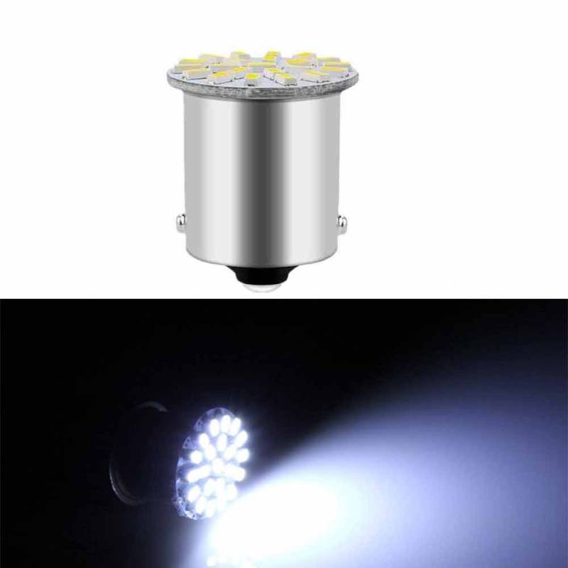 6/4/2/1PCS BA15S P21W 1156 1157 22SMD LED Patch Auto Schwanz Seite Anzeige Stop glühbirne Weiß Rot Gelb DC 12V 1156 weiß von Joom DACH